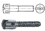 Śruba z łbem walcowym z rowkiem i otworami