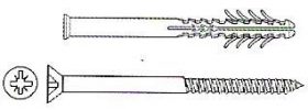 Kołek rozporowy ramowy nylonowy uniwersalny z wkrętem z łbem stożkowym