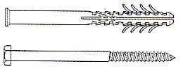Kołek rozporowy ramowy nylonowy uniwersalny z wkrętem z łbem sześciokątnym