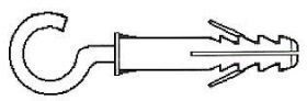 Kołek rozporowy z haczykiem sufitowym